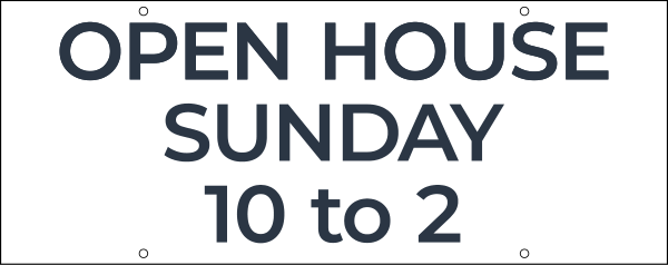 Open House w Day & Time Hanging Sign Riders, 12h x 30w, 4mm corrugated plastic